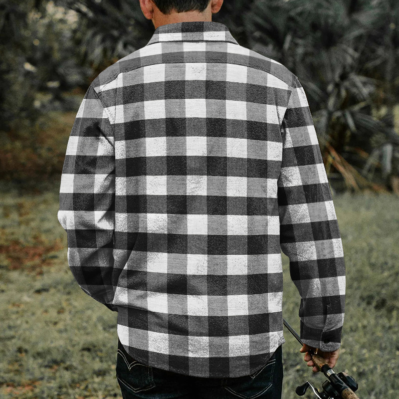 Casual Check Printed Men's  Shirt-Forestso