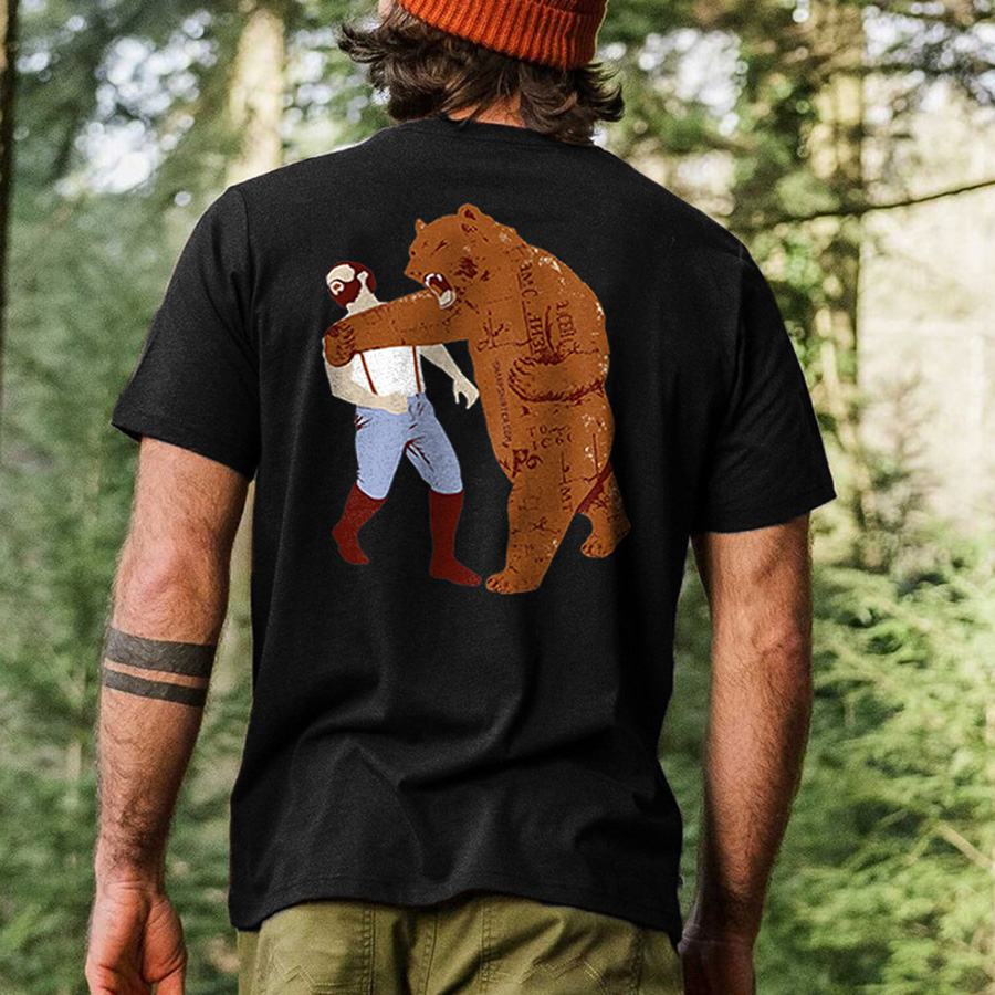 Bear Punch Graphic Printed Men's T-shirt