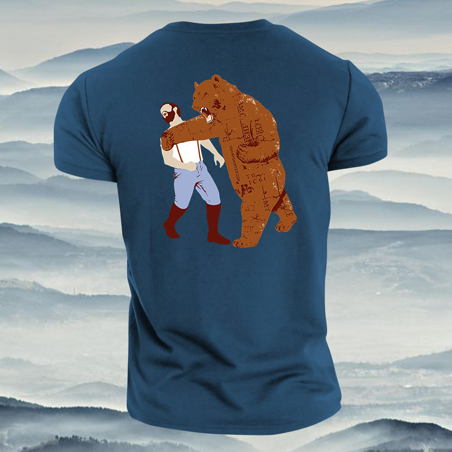 Bear Punch Graphic Printed Men's T-shirt