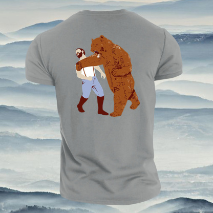 Bear Punch Graphic Printed Men's T-shirt