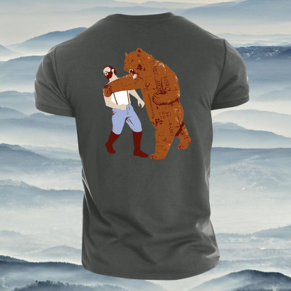 Bear Punch Graphic Printed Men's T-shirt