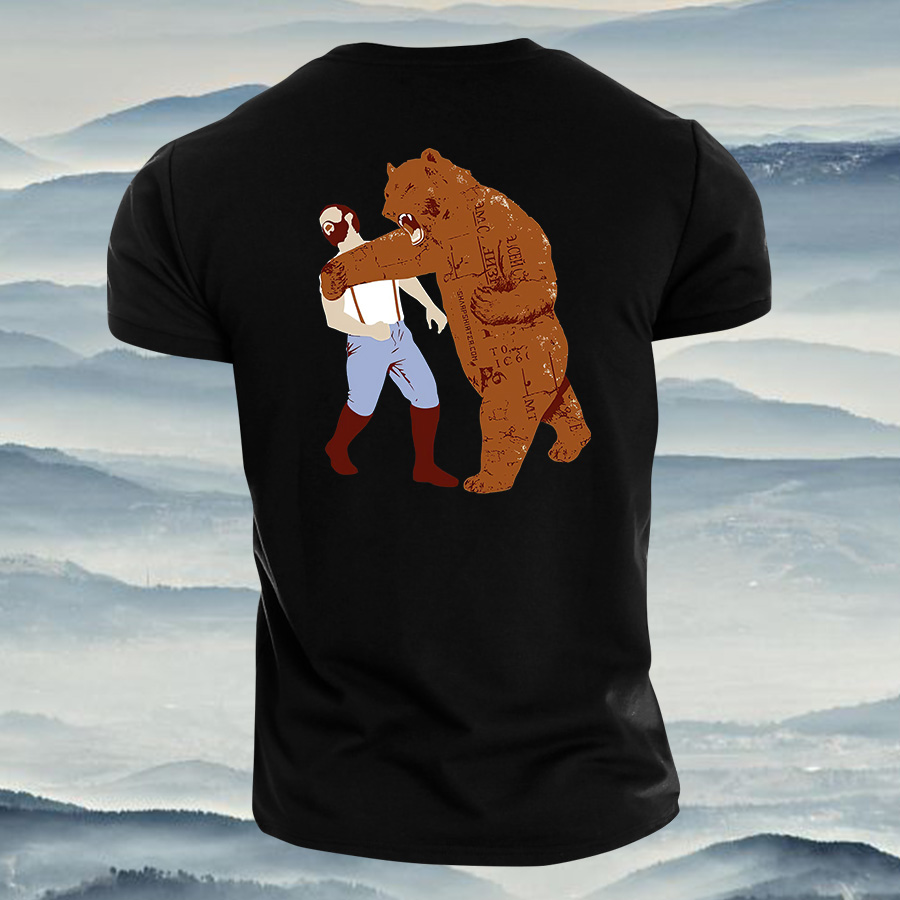 Bear Punch Graphic Printed Men's T-shirt