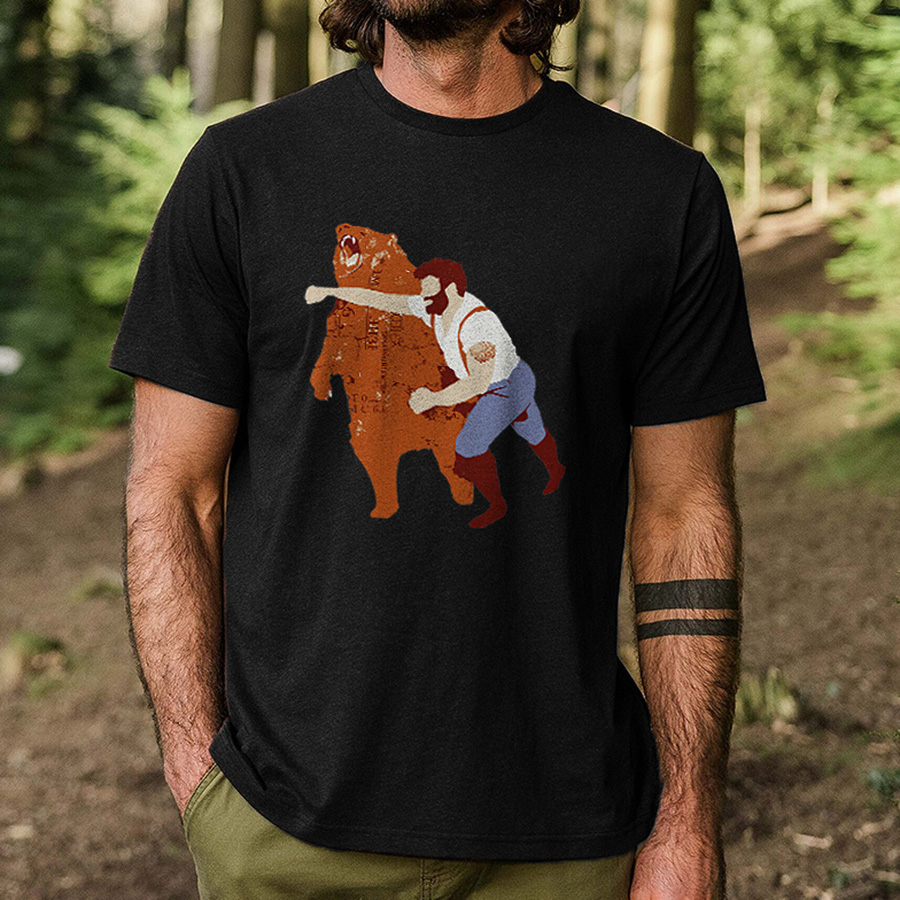 Bear Punch Graphic Printed Men's T-shirt