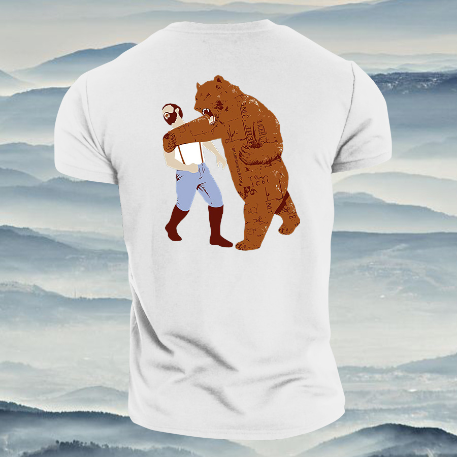 Bear Punch Graphic Printed Men's T-shirt