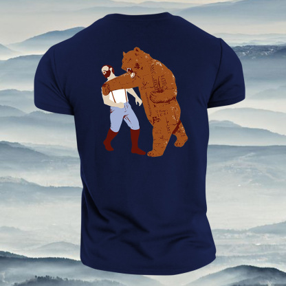 Bear Punch Graphic Printed Men's T-shirt
