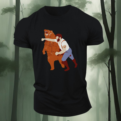 Bear Punch Graphic Printed Men's T-shirt