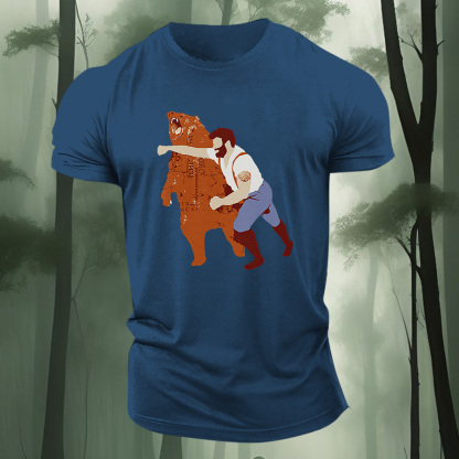 Bear Punch Graphic Printed Men's T-shirt