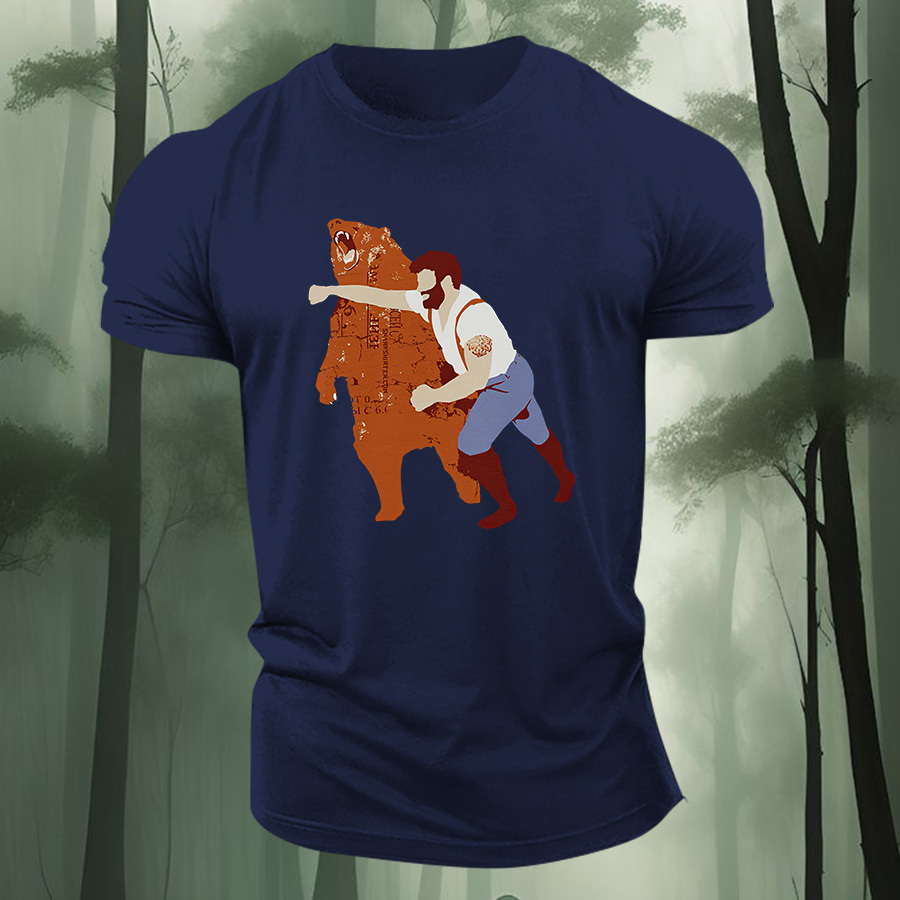 Bear Punch Graphic Printed Men's T-shirt