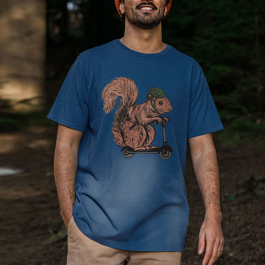 Squirrel Riding Printed Men's T-shirt