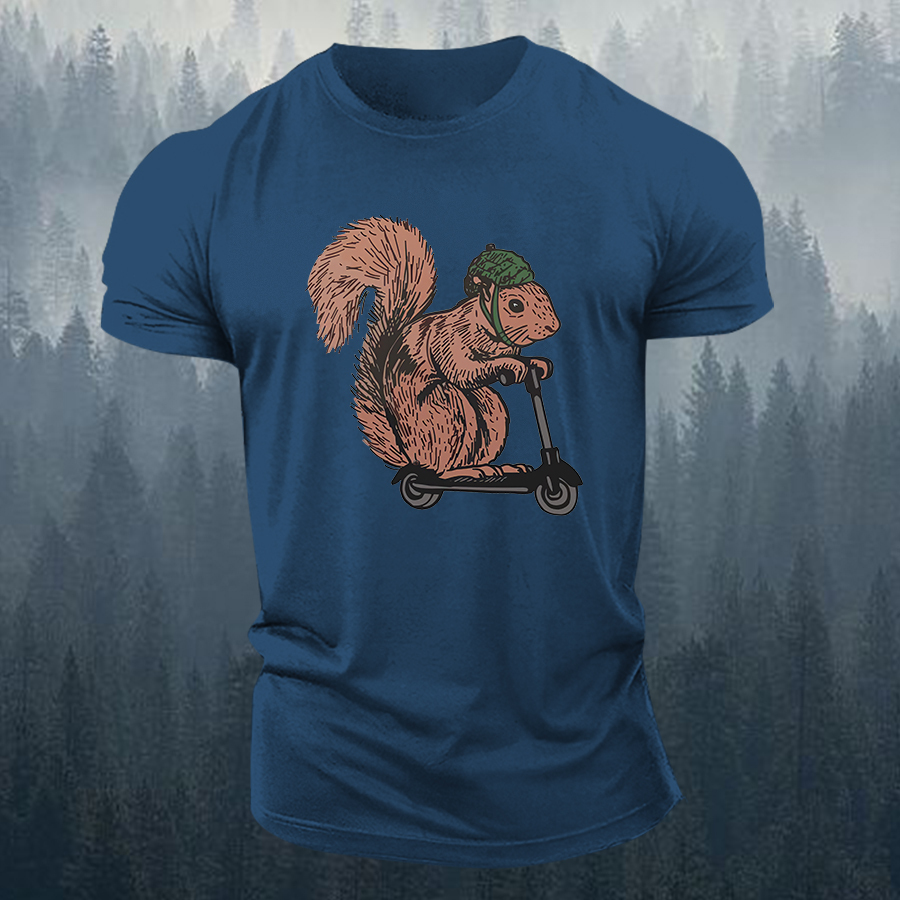 Squirrel Riding Printed Men's T-shirt