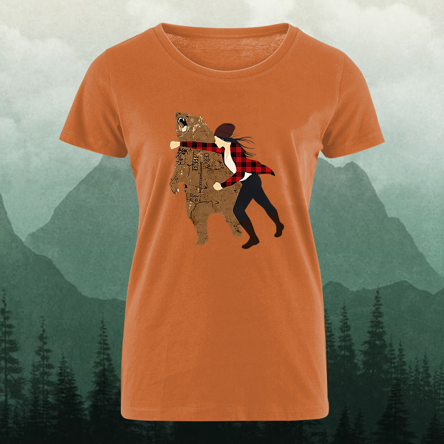 Funny Bear Punch Printed Women's T-shirt