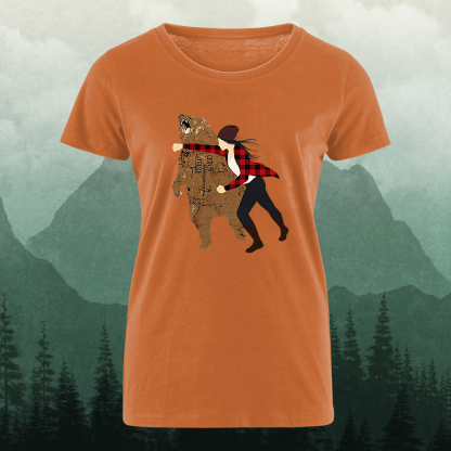 Funny Bear Punch Printed Women's T-shirt