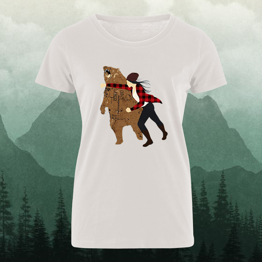Funny Bear Punch Printed Women's T-shirt