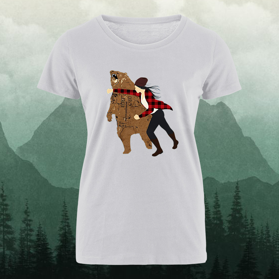 Funny Bear Punch Printed Women's T-shirt
