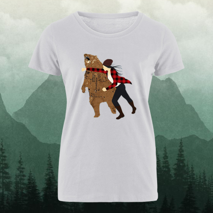 Funny Bear Punch Printed Women's T-shirt