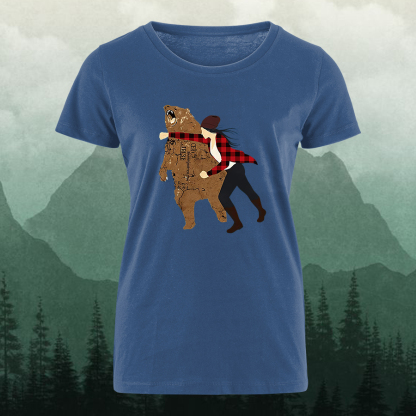Funny Bear Punch Printed Women's T-shirt
