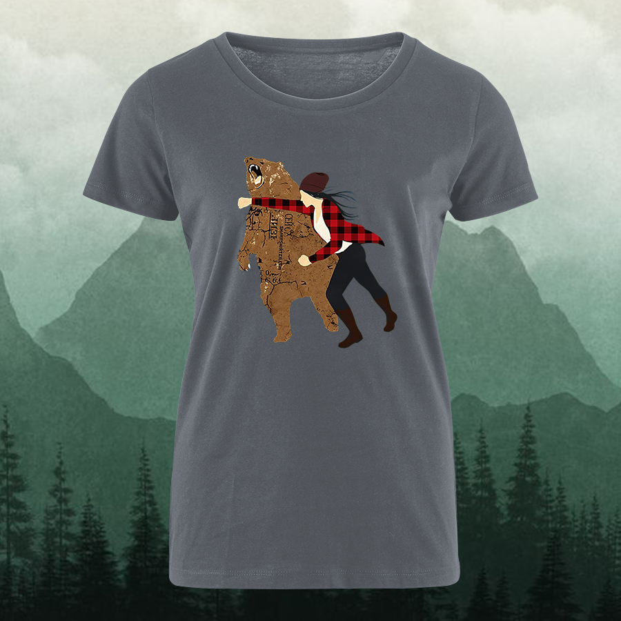 Funny Bear Punch Printed Women's T-shirt