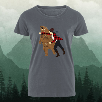 Funny Bear Punch Printed Women's T-shirt