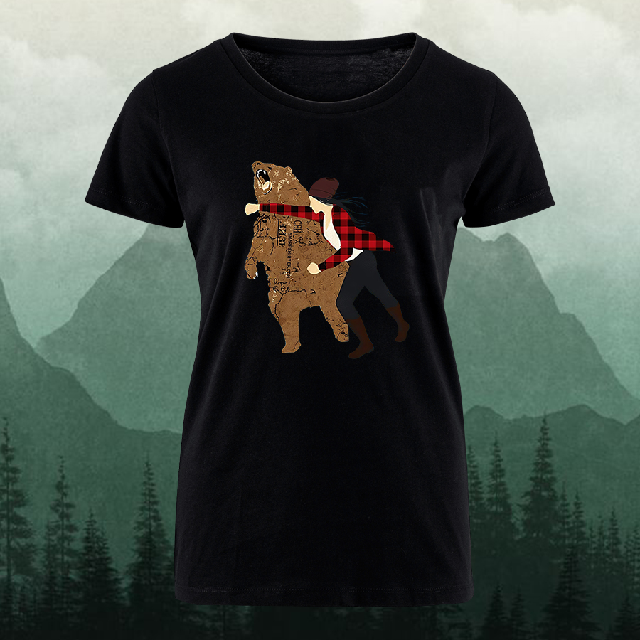 Funny Bear Punch Printed Women's T-shirt