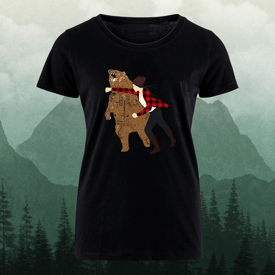 Funny Bear Punch Printed Women's T-shirt