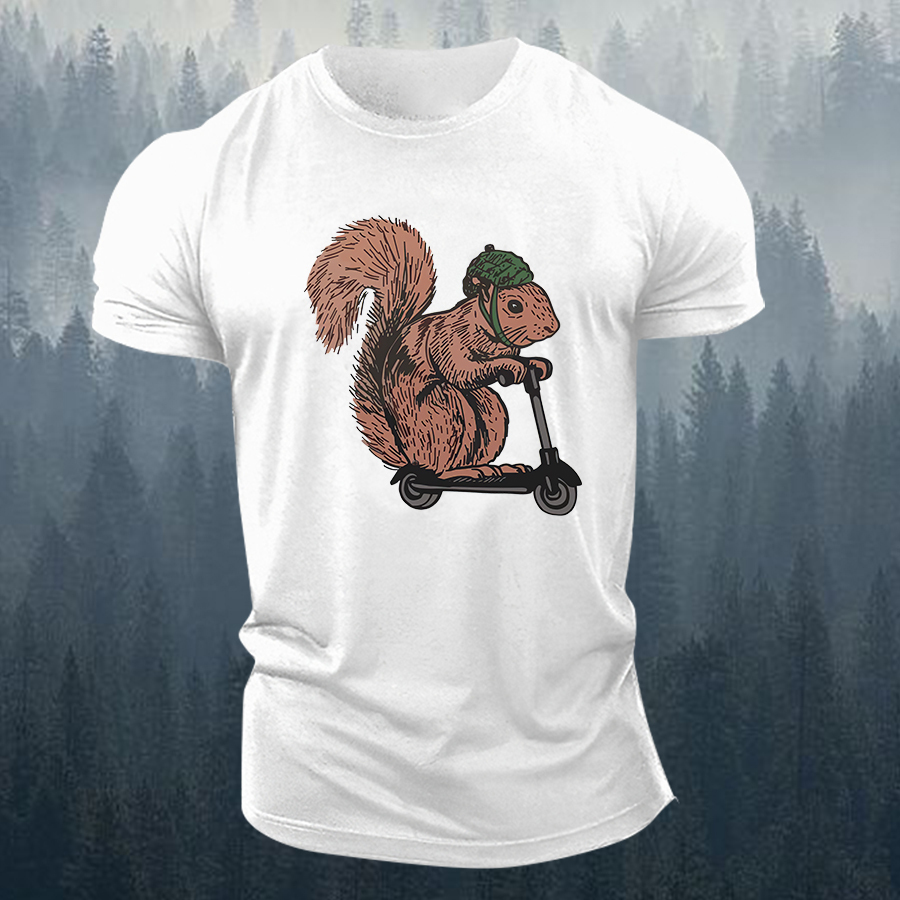 Squirrel Riding Printed Men's T-shirt