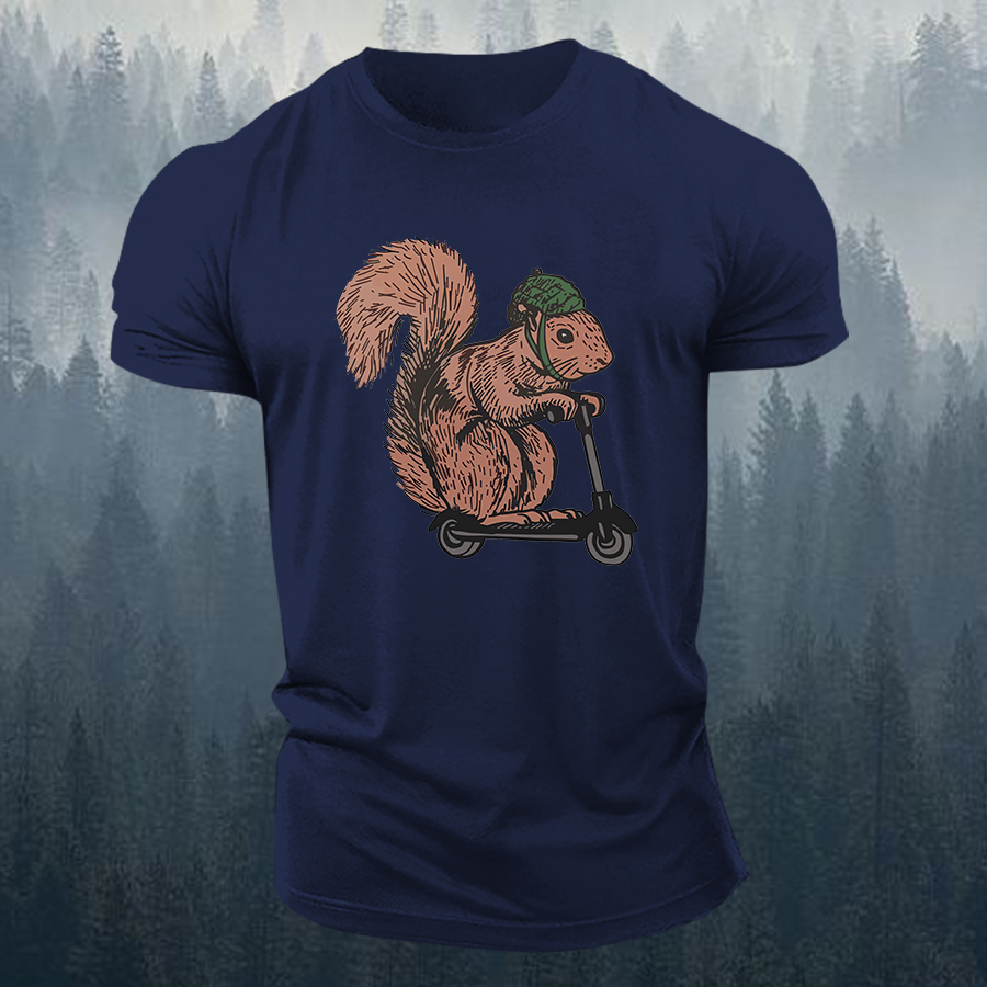 Squirrel Riding Printed Men's T-shirt