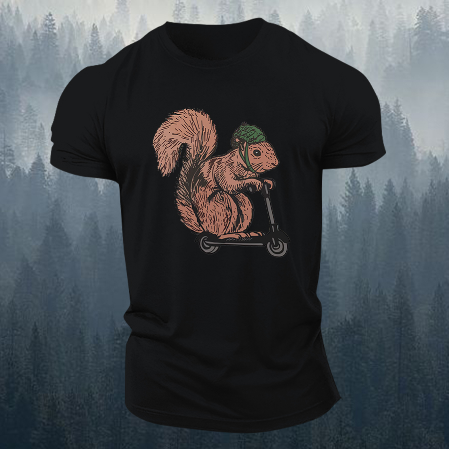 Squirrel Riding Printed Men's T-shirt
