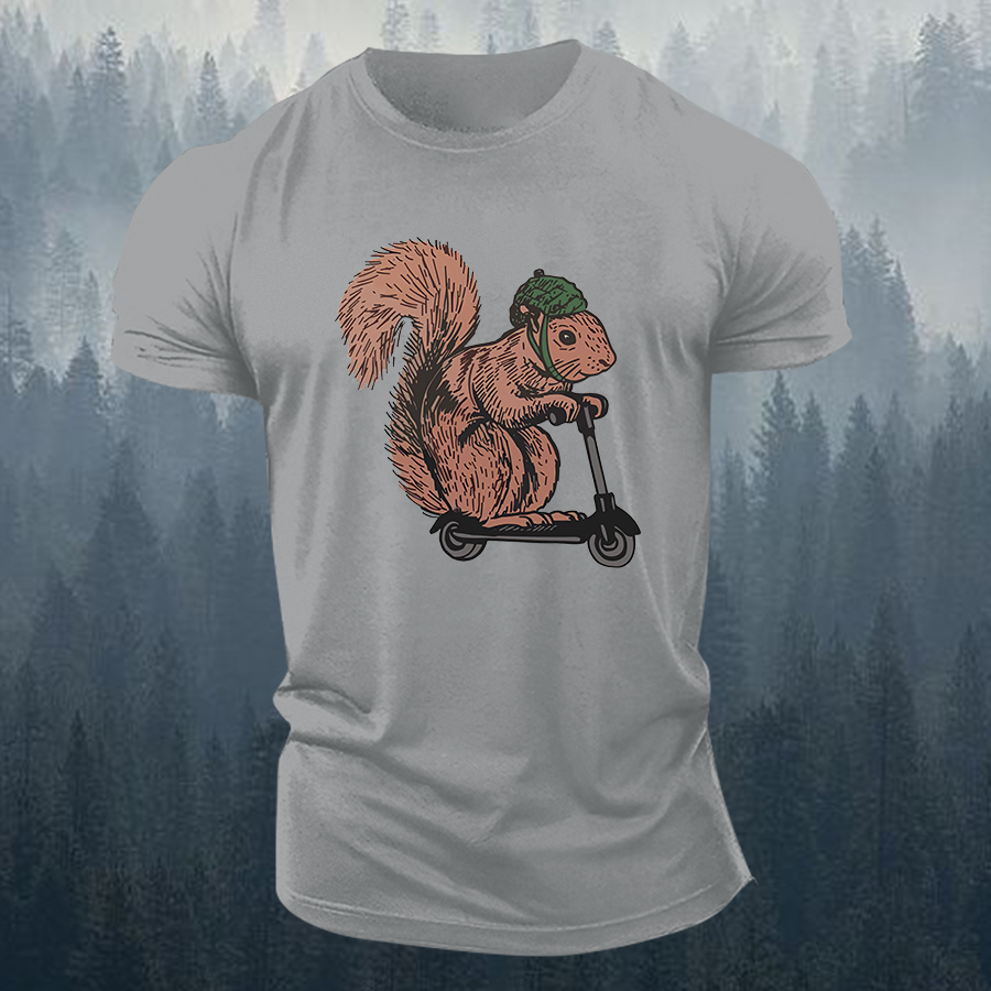 Squirrel Riding Printed Men's T-shirt