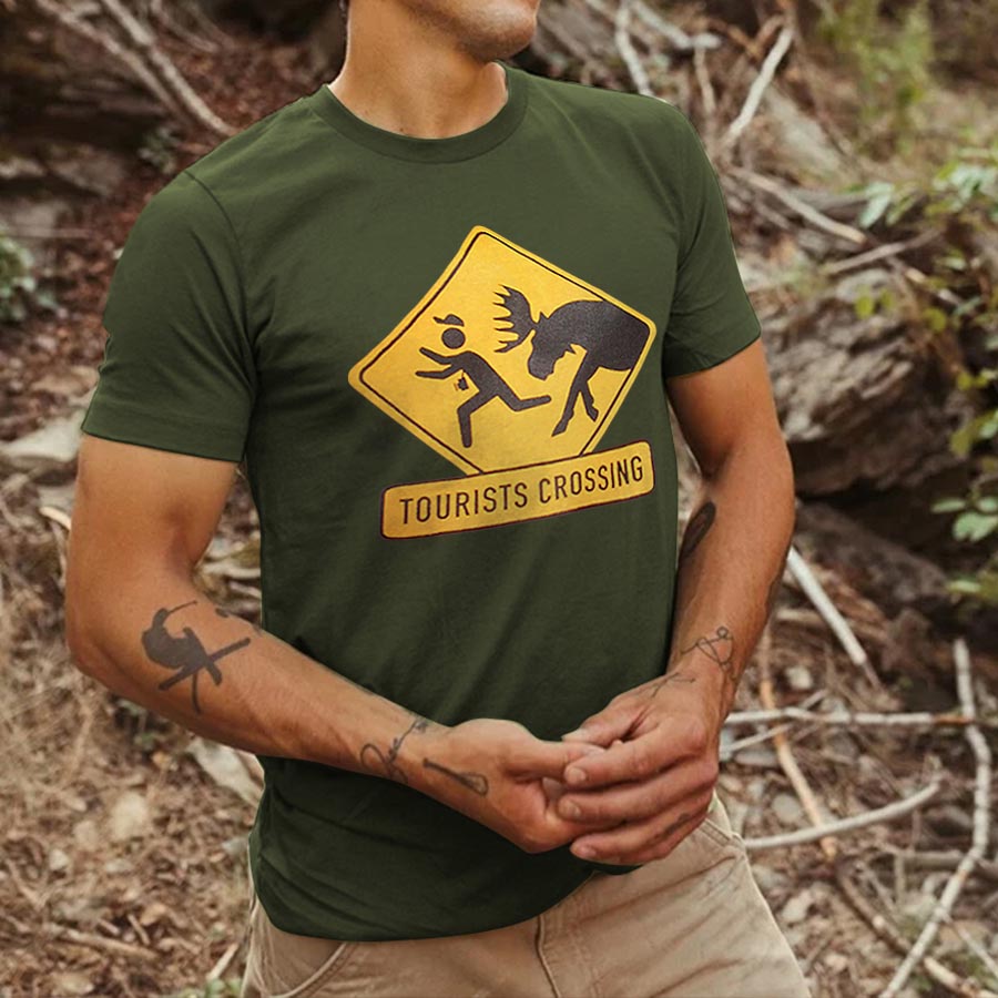 Tourists Crossing Printed Men's T-shirt