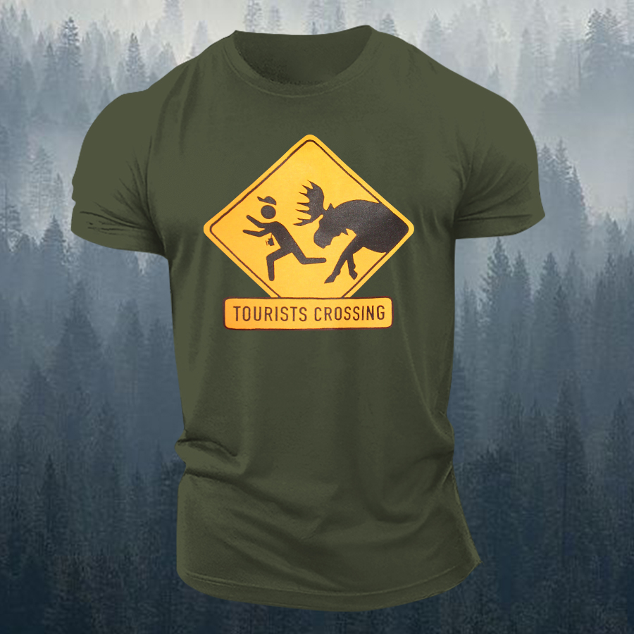 Tourists Crossing Printed Men's T-shirt 