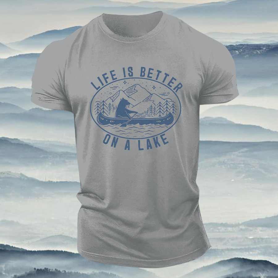 Life Is Better On A Lake Printed Men's T-shirt