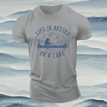 Life Is Better On A Lake Printed Men's T-shirt