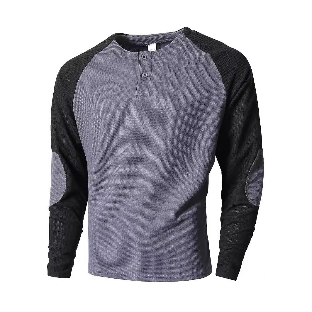 Casual Waffle Colour Block Men's Sweatshirt