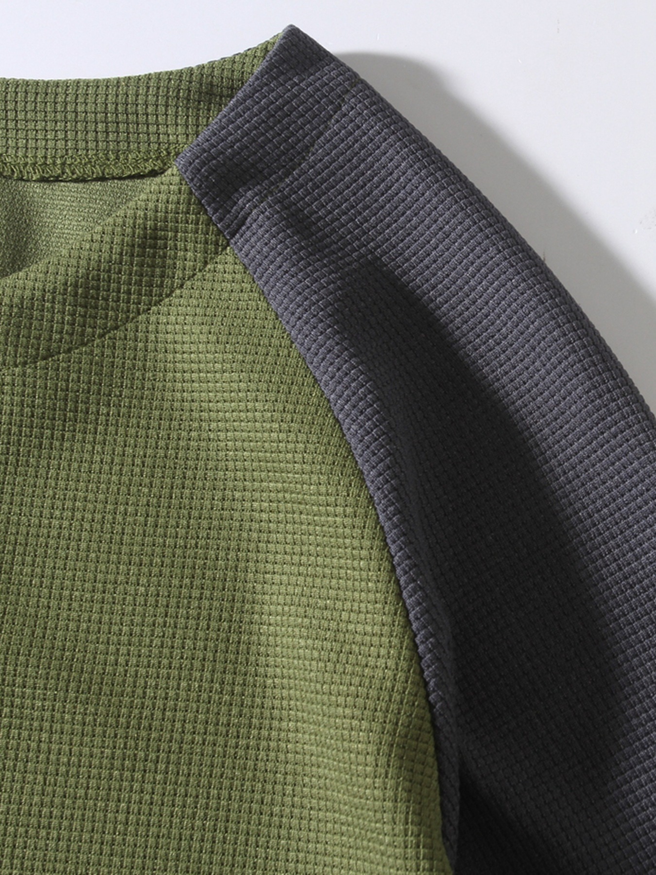 Casual Waffle Colour Block Men's Sweatshirt