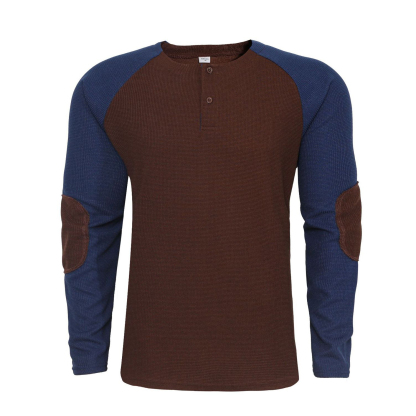 Casual Waffle Colour Block Men's Sweatshirt