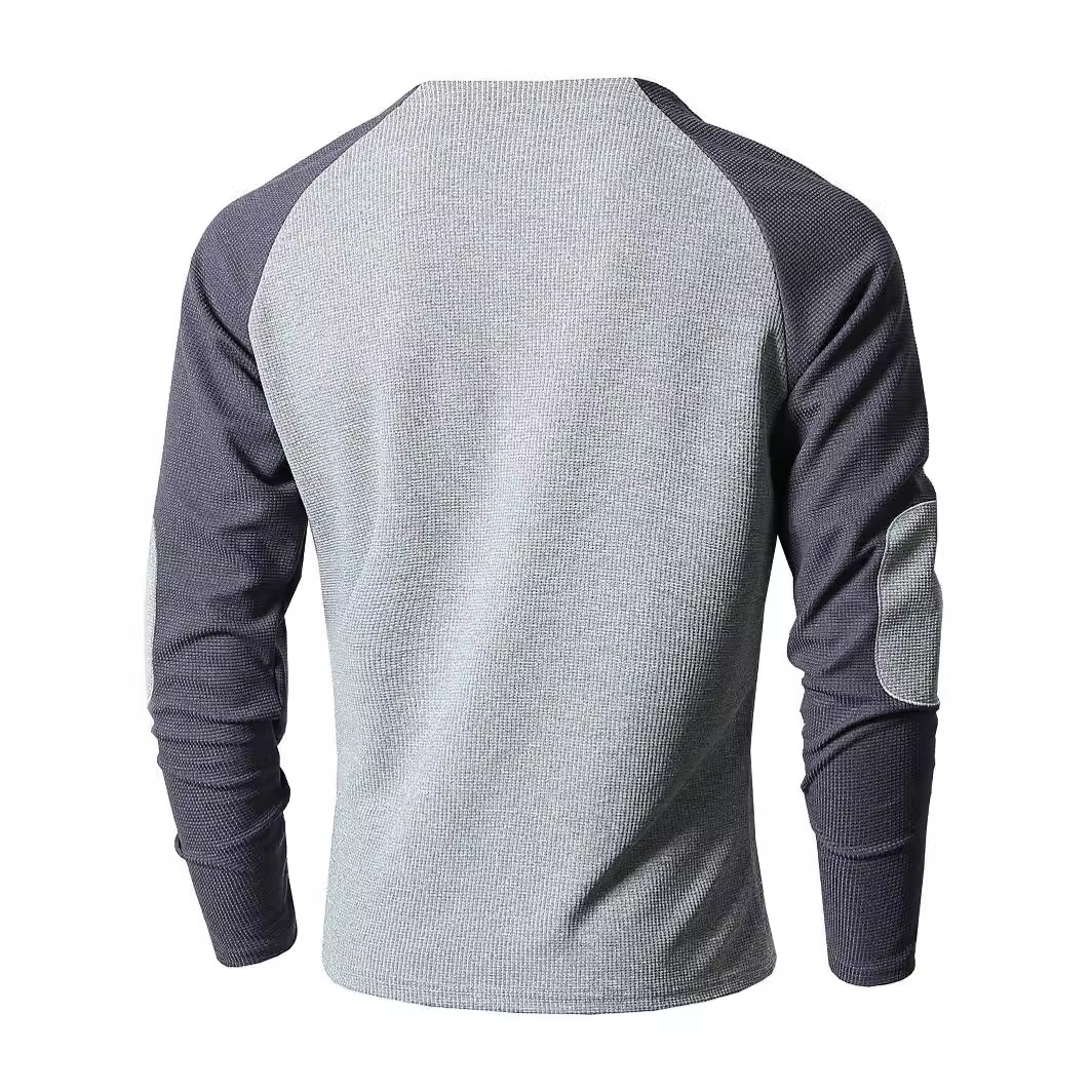 Casual Waffle Colour Block Men's Sweatshirt