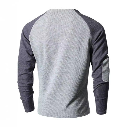 Casual Waffle Colour Block Men's Sweatshirt