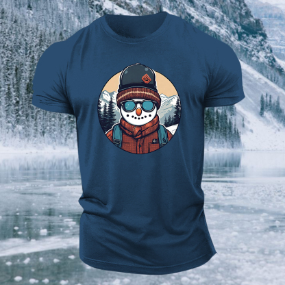 Winter Snowman Printed Men's T-shirt
