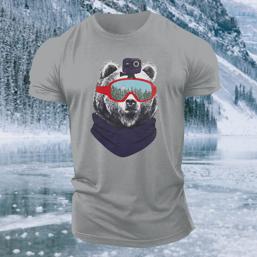 Ski Bear Printed Men's T-shirt