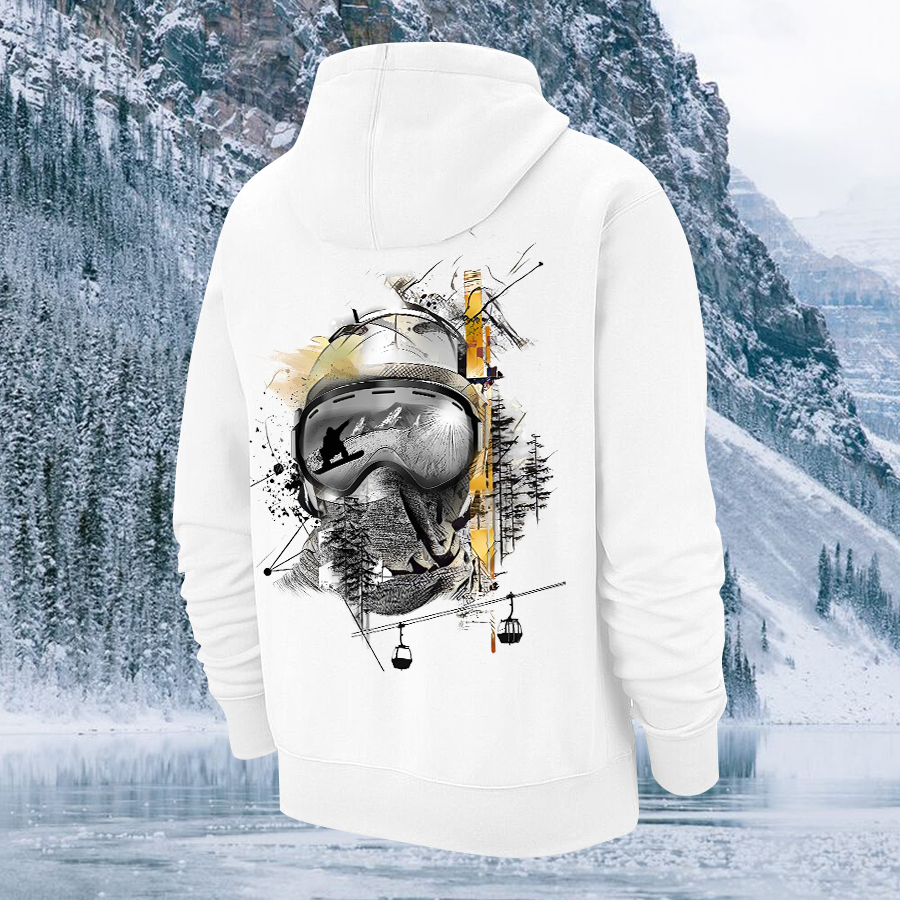 Skiing Winter Sport Printed Men's Hoodie