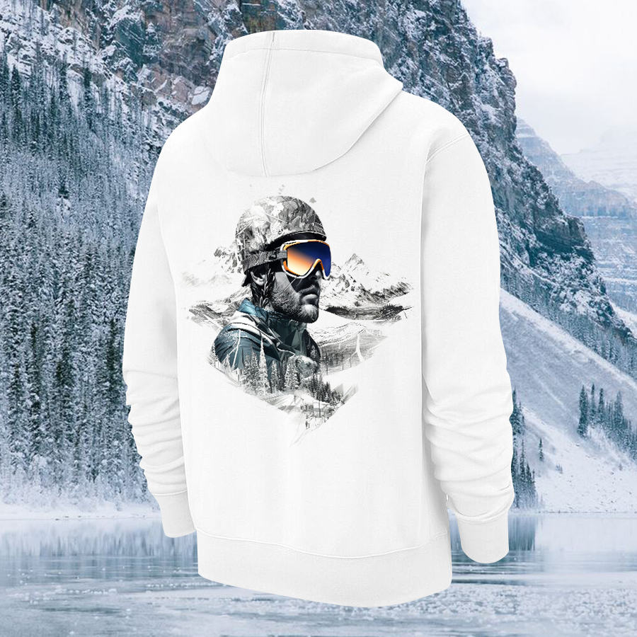 Cool Skier Printed Men's Hoodie