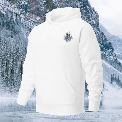 Snowy Forest Skier Printed Men's Hoodie