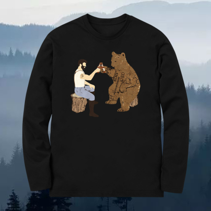Best Beer Friend Printed Long Sleeves Men's T-shirt