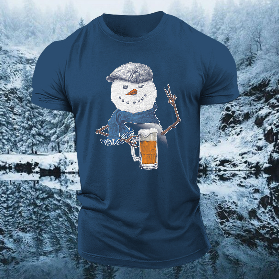 Snowman With Beer T-shirt
