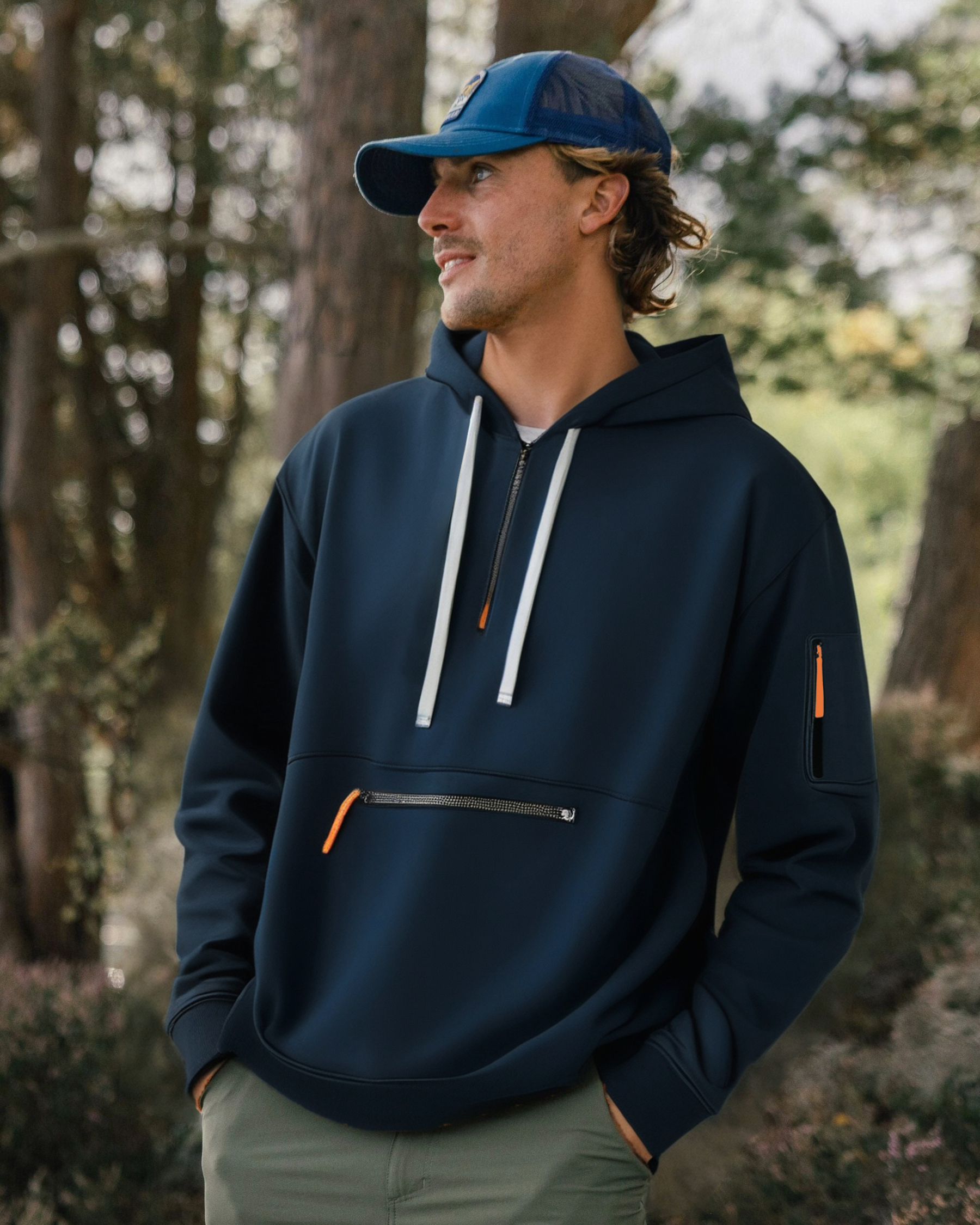 Casual Sport Multi-Pocket Zip Men's Hoodie