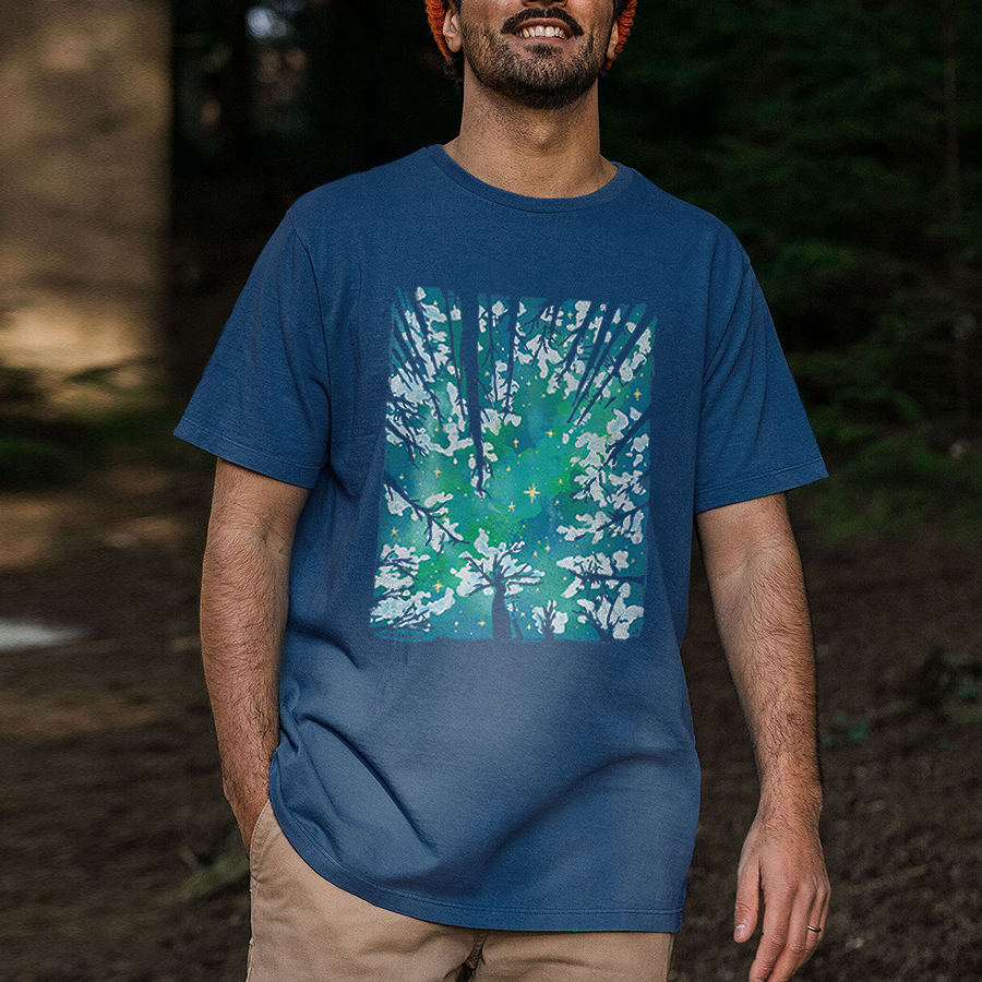 Snowy Trees Printed Men's T-shirt