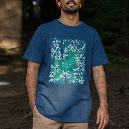 Snowy Trees Printed Men's T-shirt
