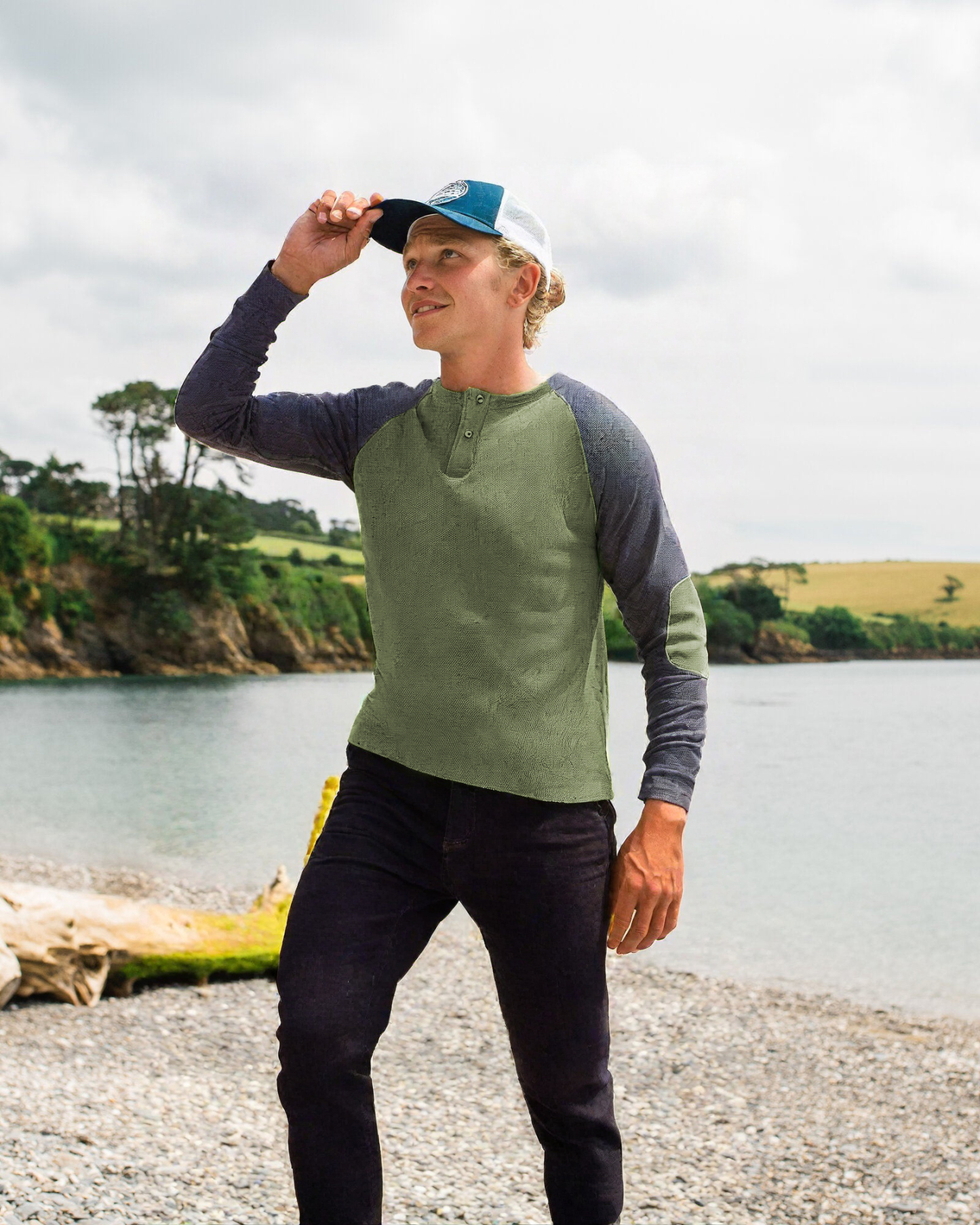 Casual Waffle Colour Block Men's Sweatshirt