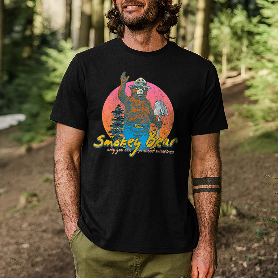 Only You Can Prevent Wildfires Smokey Bear Printed Men's T-shirt