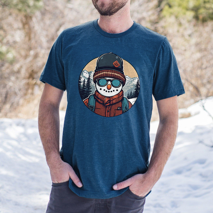 Winter Snowman Printed Men's T-shirt
